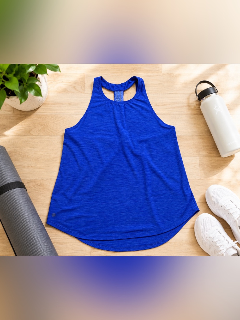 Athleta Blue Racerback Athleisure Yoga Workout Tank Top Medium